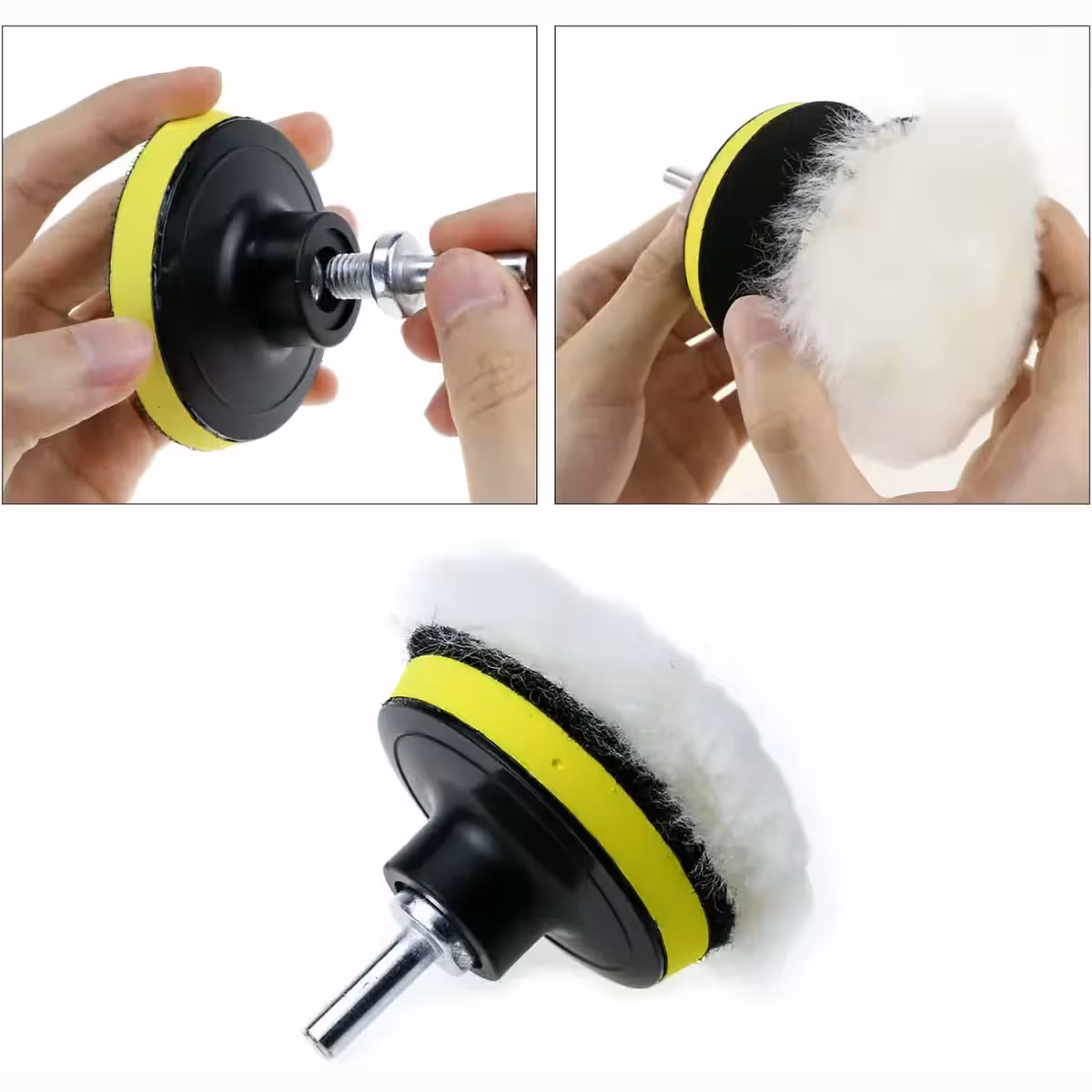 Sintetinės vilnos diskai kėbulo ir žibintų poliravimui