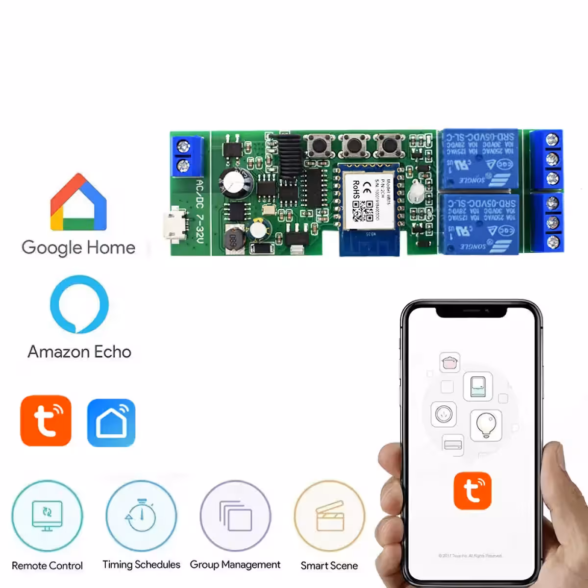 Nuotolinis WiFi relės modulio valdymas per mobiliojo programėlę