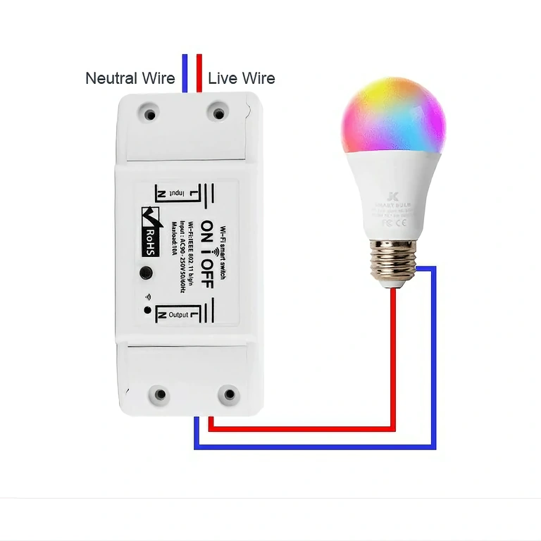 Išmaniojo rele elektros schema Elektrinė schema ir instrukcija smart relės su 1 kanalu prijungimui