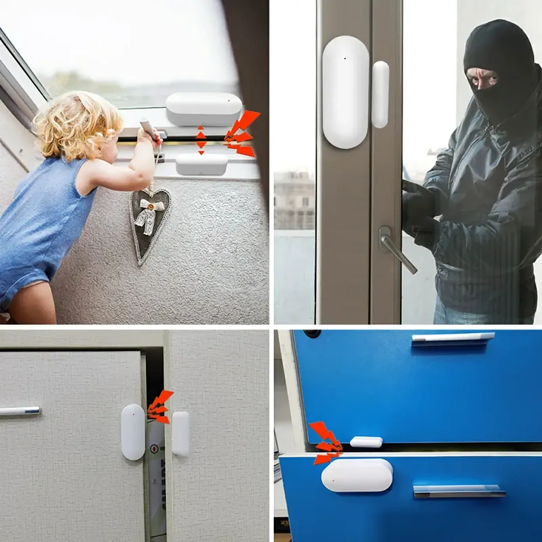 Saugumo jutiklis durims ir langams su aliarmu Magnetinis apsaugos jutiklis durims ir langams atidarymo stebėjimui