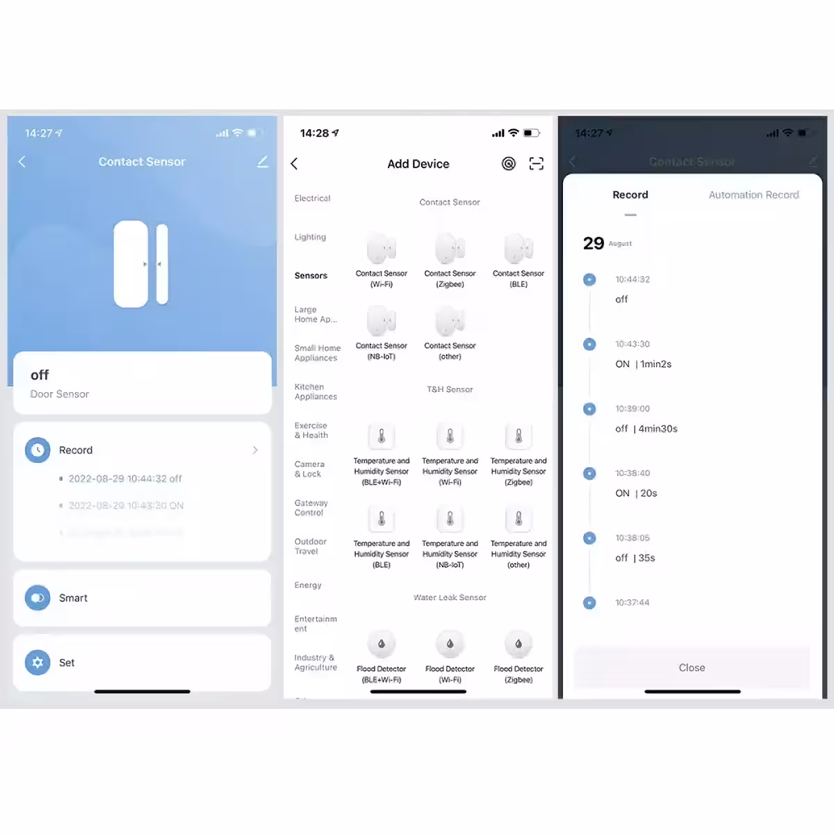Tuya programėlėje konfigūruojamas kontaktinis jutiklis be papildomo hub