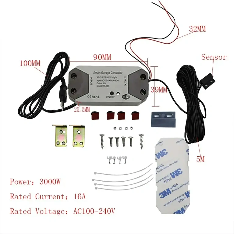 WiFi valdiklis stumdomiems vartams Tuya suderinamas modulis stumdomiems vartams, su programavimu ir išmaniais pranešimais