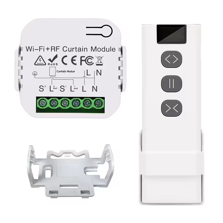 Automatinė žaliuzių, užuolaidų ir draperijų sistema – WiFi, Tuya, RF nuotolinio valdymo pultas
