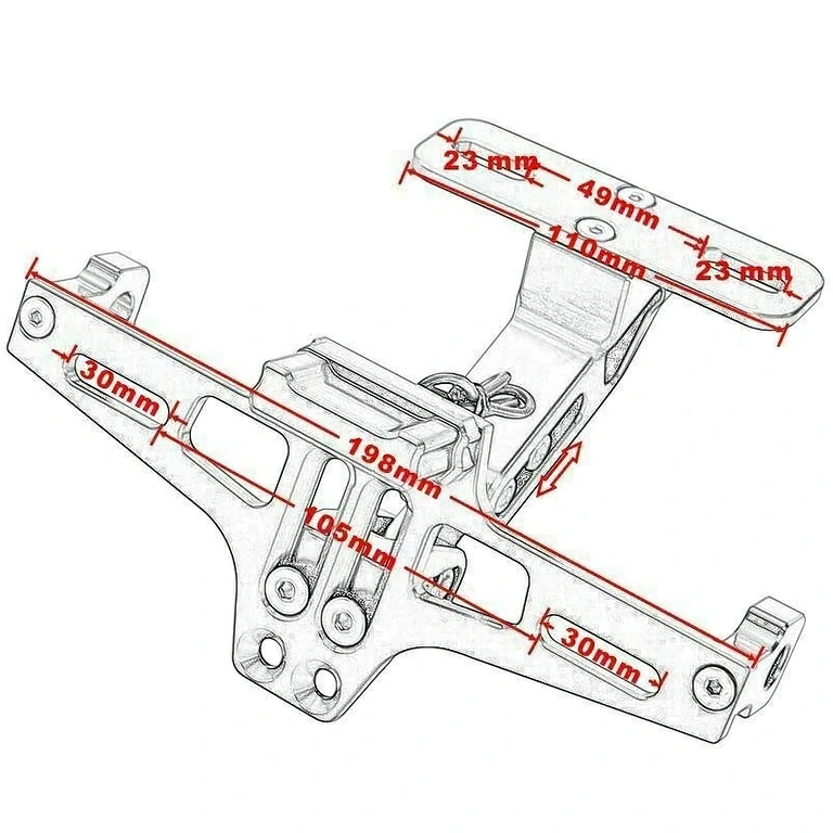 Kompaktiškas motociklo numerio laikiklis, idealus sportiniams motociklams