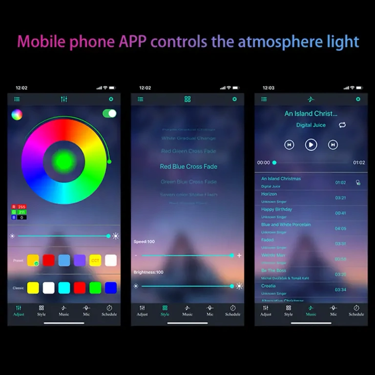 Automobilio LED, mirksintys pagal muzikos ritmą