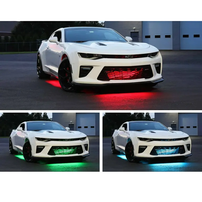 LED šviesos po automobilio dugnu naktiniam vizualiniam efektui