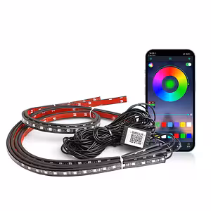 Automobilio išorinės LED RGB apšvietimo juostos rinkinys – po automobiliu