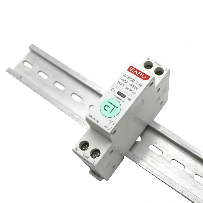 Montavimas ant DIN bėgelio WiFi elektros skaitiklis, sumontuotas ant DIN bėgelio elektros skydelyje