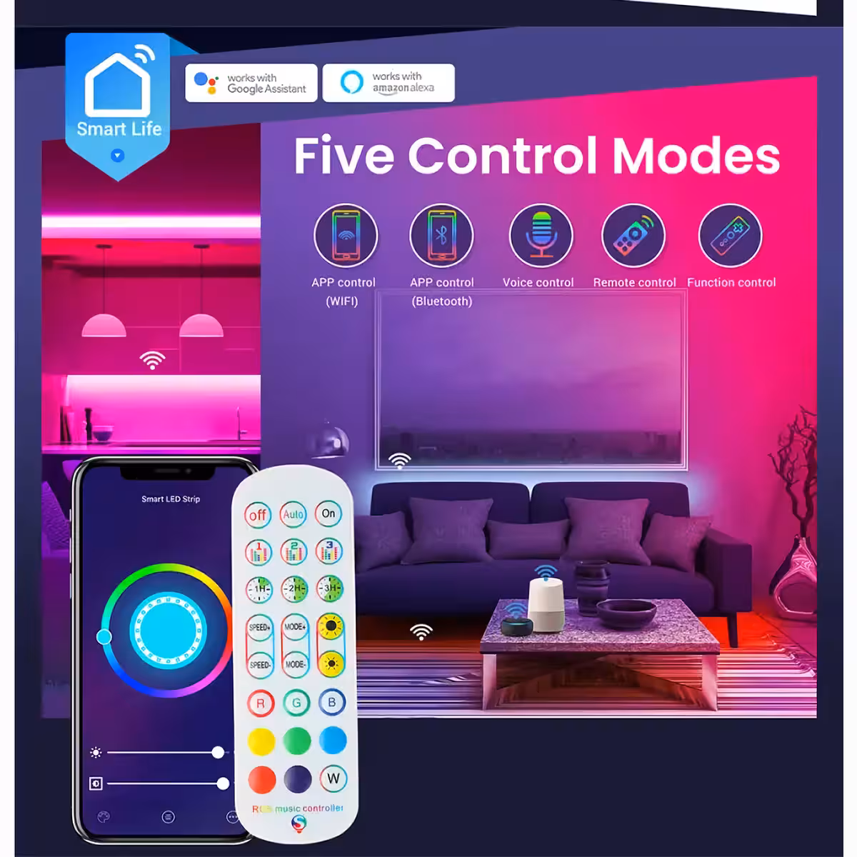 Įrenginys su 2.4GHz WiFi jungtimi patogiam valdymui