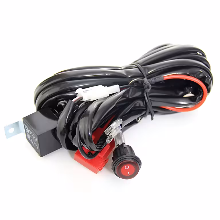 Automobilio LED prožektorių laidynas 12V – relė 40A, saugiklis 30A, suderinama su LED BAR