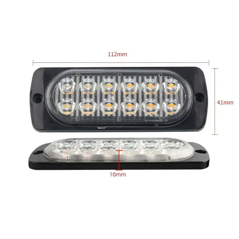 Geltonas automobilinis stroboskopas atsparus vandeniui ir dulkėms, tinkamas bet kokioms oro sąlygoms