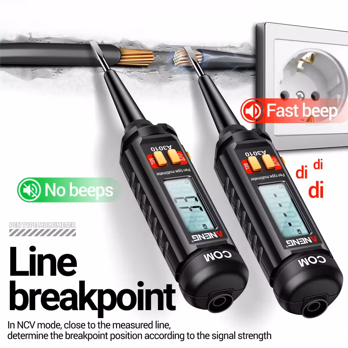 Laido pertrūkio nustatymas naudojant NCV funkciją