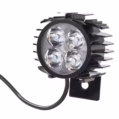 LED žibintas su integruotu signaliniu garsiniu signalu elektriniam paspirtukui ir dviračiui – 12V-72V galingas ir patvarus