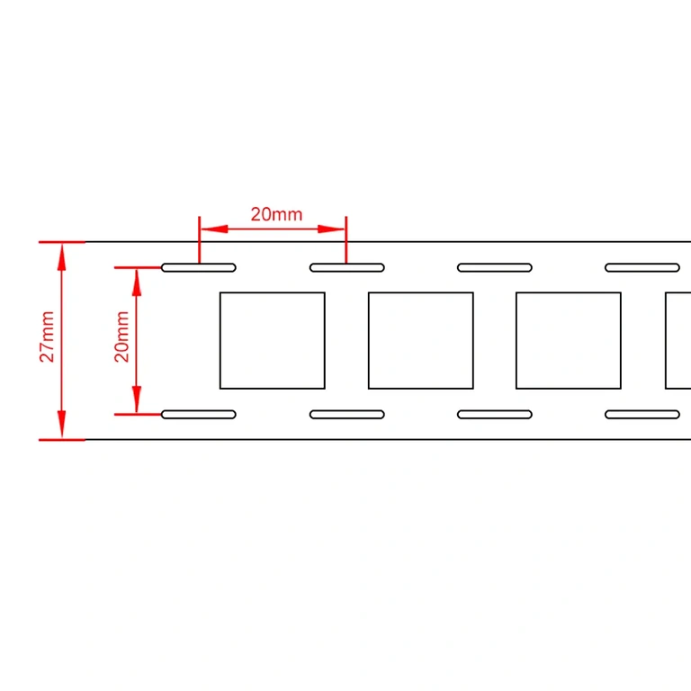2P tarpai tarp elementų 20,2 mm tarpai tarp elementų 2P konfigūracijoje