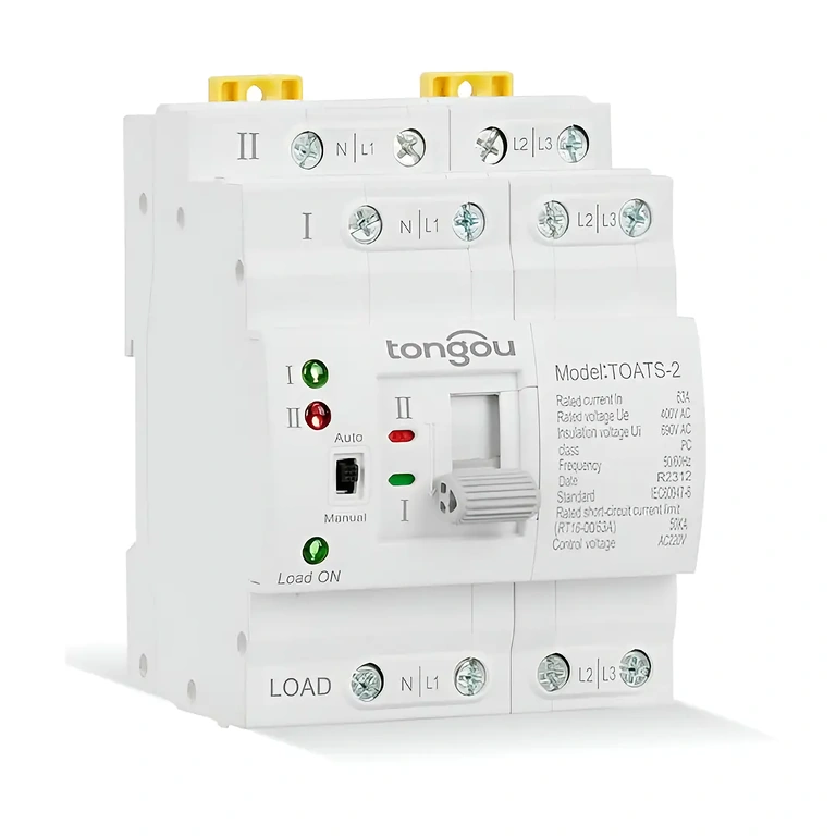 Perjungimas tarp fotovoltinės sistemos ir tinklo Trifazis ATS skirtas maitinimo valdymui saulės fotovoltinėse sistemose