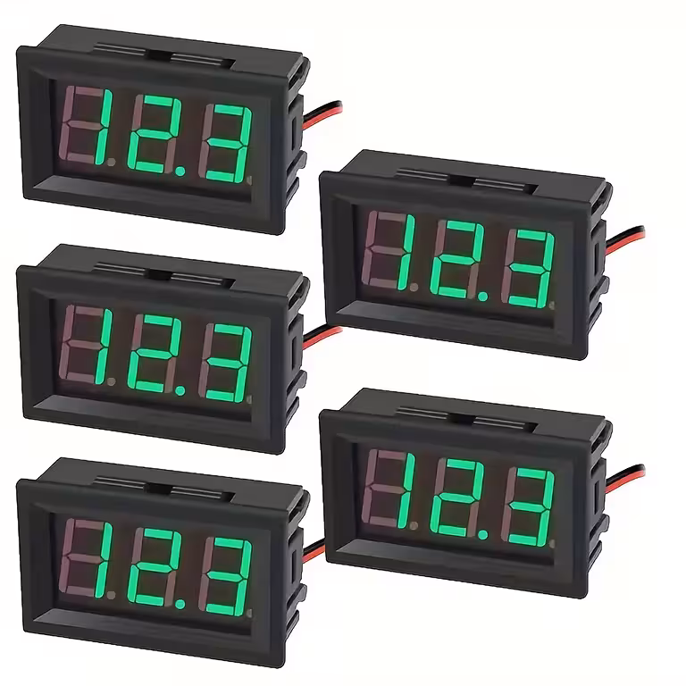 Rinkinys 5 skaitmeninių voltmetrų 5V–120V DC