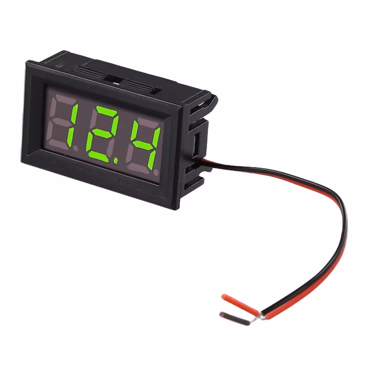 Išsamus 5V–120V skaitmeninio voltmetro kabelio vaizdas, pabrėžiantis kokybę ir jungimo būdą