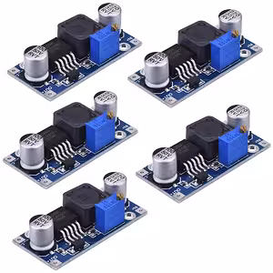 Rinkinys 5 XL6009 DC-DC Boost Converter moduliai 4A Step-Up su reguliuojama įtampa 3V–32V į 5V–35V