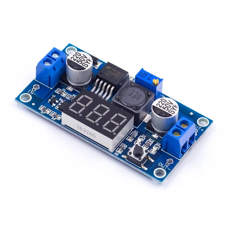 Stambus LM2596 step-down modulio planas su ekranu ir įtampos reguliavimu