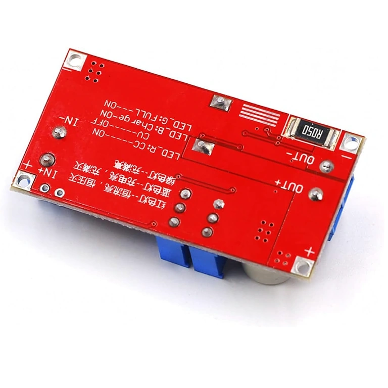 XL4015 reguliuojamas buck converter modulis – galinis vaizdas