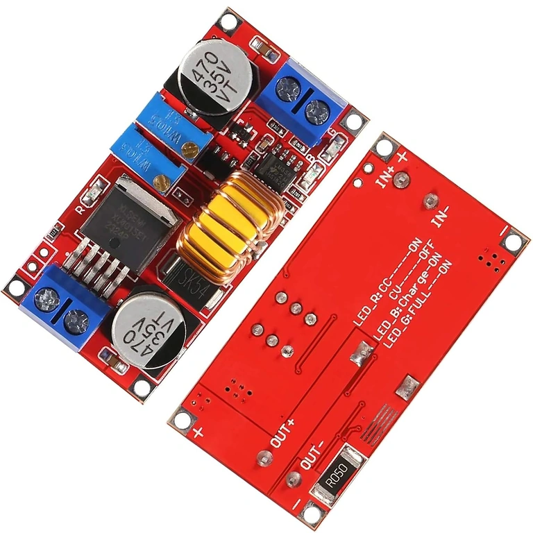 XL4015 reguliuojamas konverteris – viršutinis vaizdas