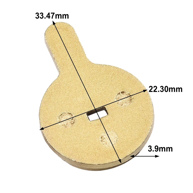 Stabdžių kaladėlių matmenys: 33,5 x 22,3 x 3,9 mm