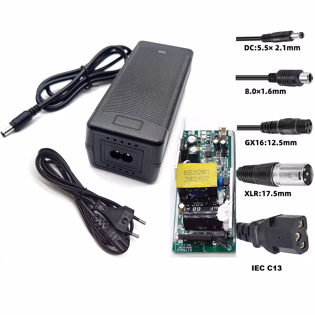 Galingas įkroviklis paspirtukams ir dviračiams 52V–58,8V, 2A srovė