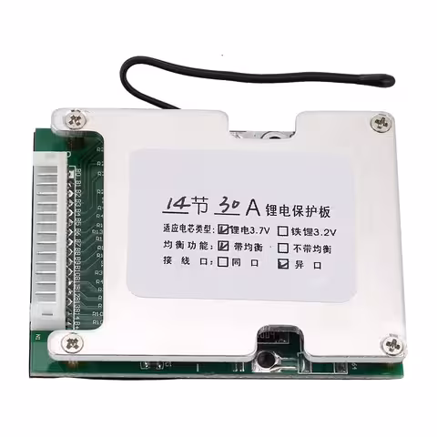 BMS 14S 52V 30A Li-Ion baterijoms – apsauga ir akumuliatorių balansavimas