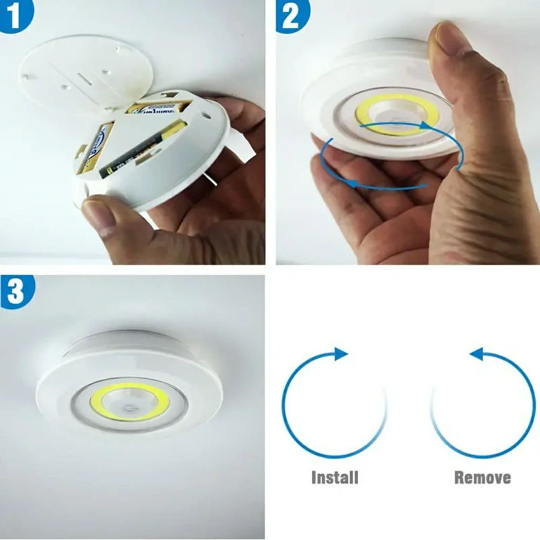LED taškai su lipnia juosta montavimui ant sienos ar baldų