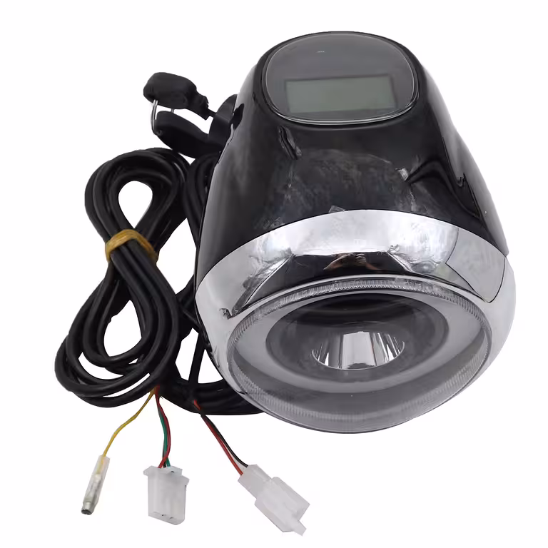 Citycoco Harley 60V elektrinio motorolerio priekinis žibintas su LCD ekranu, LED šviesa ir elektriniu kontaktu