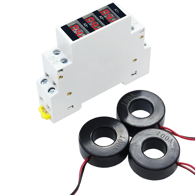 Tikslus 1–100A srovės matavimas skaitmeniniu trifazio ampermetru