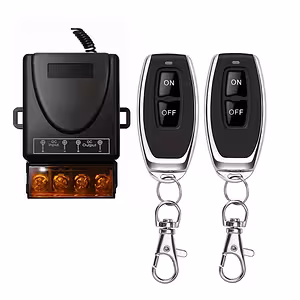 12V–60V 30A nuotolinio valdymo relė – 12V, 24V jungiklis su 2 RF 433MHz nuotoliniais pultais