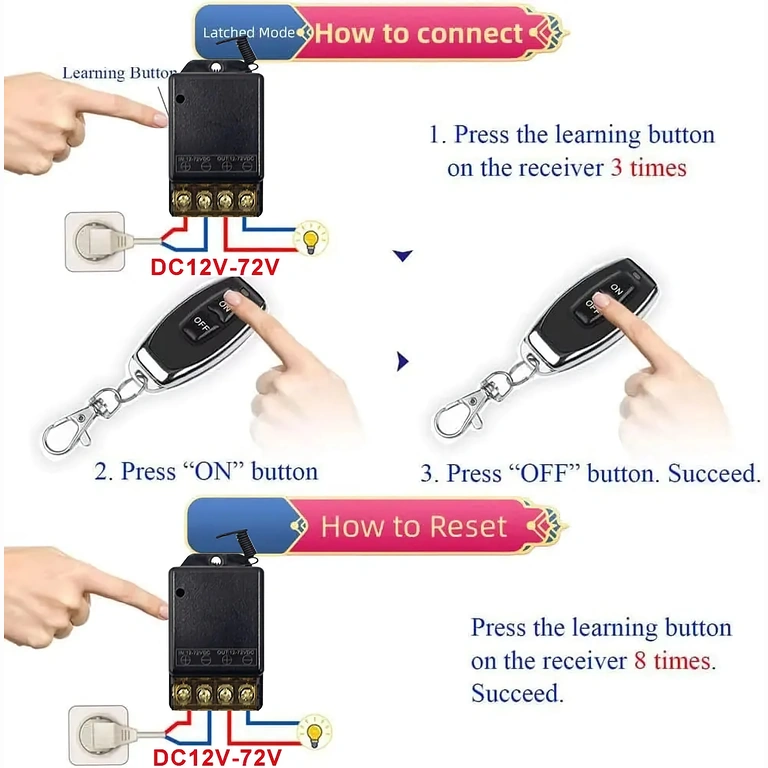 RF 433MHz modulis, nuotolinio valdymo relė tiksliam ir saugiam valdymui