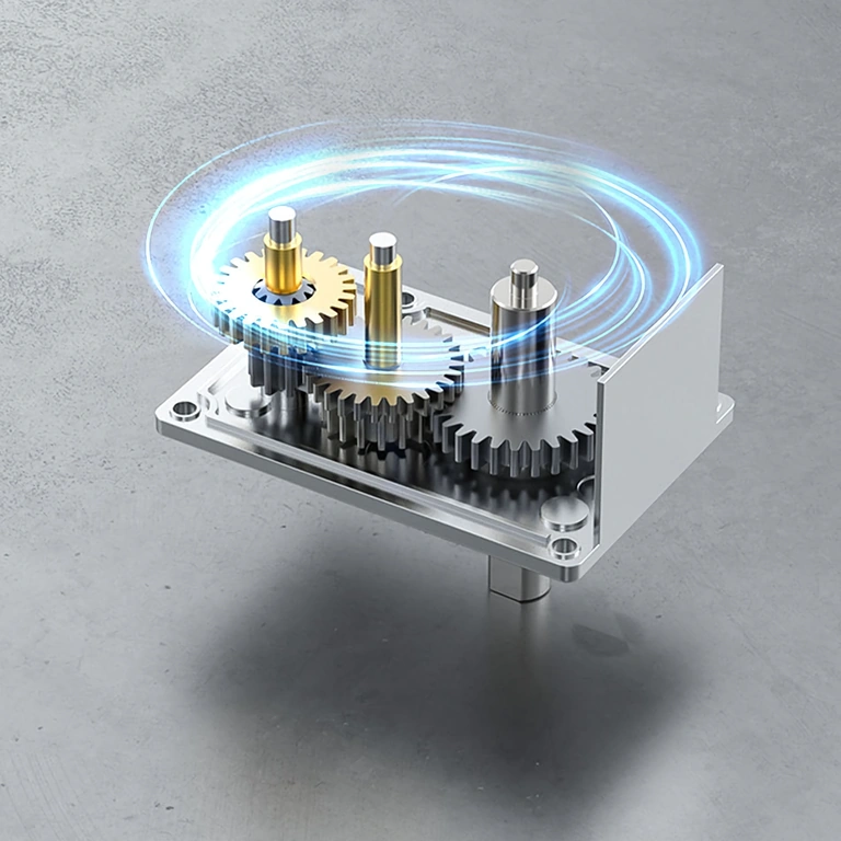 Variklio su sraigto pavara montavimo nuotrauka aktuatoriuje arba automatizuotoje sistemoje