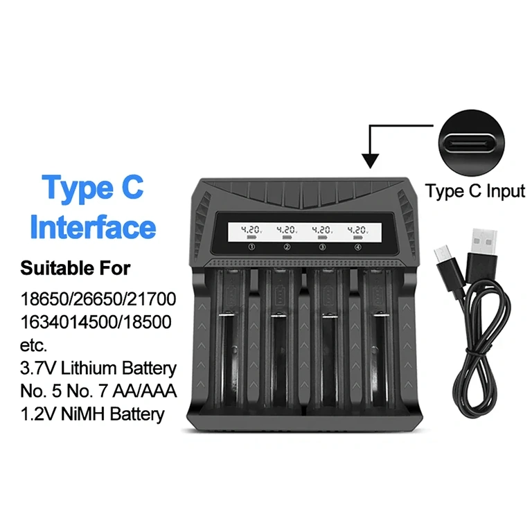 Įkroviklis, suderinamas su įvairių tipų baterijomis