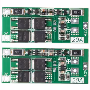 2 BMS 2S 20A 7.4V moduliai su balansavimu priekinė peržiūra