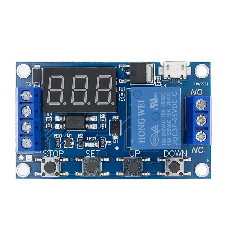 6–30V laikmačio relės modulio bendroji peržiūra