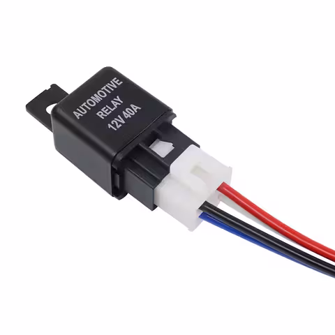 Automobilinė 12V 4 kontaktų 40A relė su lizdu – suderinama su 12V elektros sistemomis