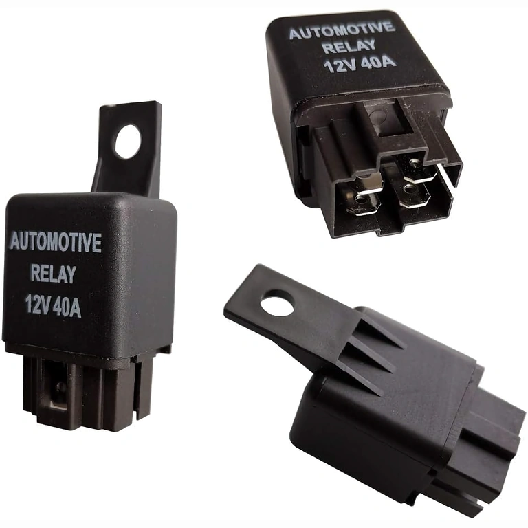 12V 4 kontaktų 40A relės kontaktų detalė saugiam prijungimui