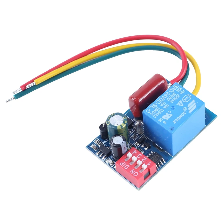 Mechaninio/analoginio laikmačio relės modulio komponentai, detalus vaizdas