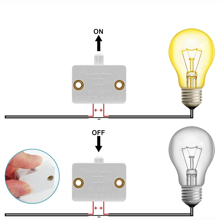 Spaustas spintelės durų jungiklis