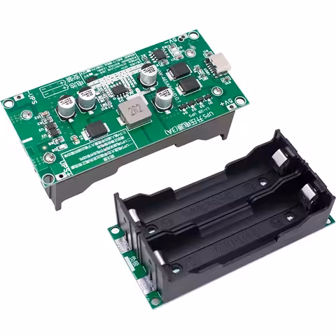 Mini UPS modulis 5V/12V – DC UPS modulis su 18650 akumuliatorių įkrovimu