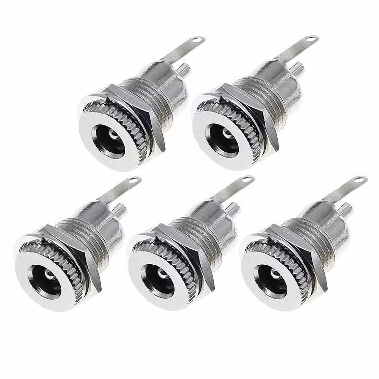 Rinkinys 5 vnt. – DC 12V 5.5mm × 2.1mm maitinimo kištukas – moteriška jungtis
