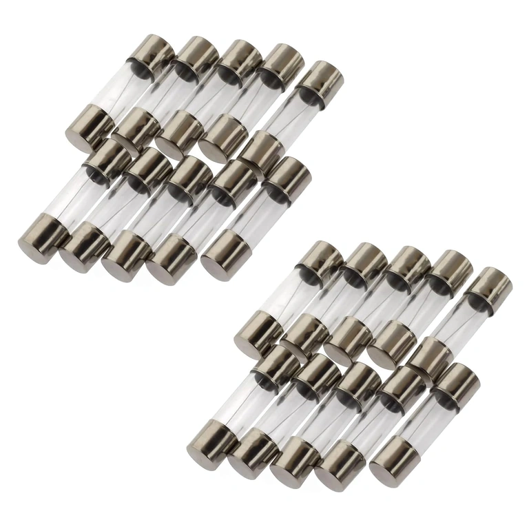 10A 5x20 mm stiklinis saugiklis sumontuotas elektriniame prietaise