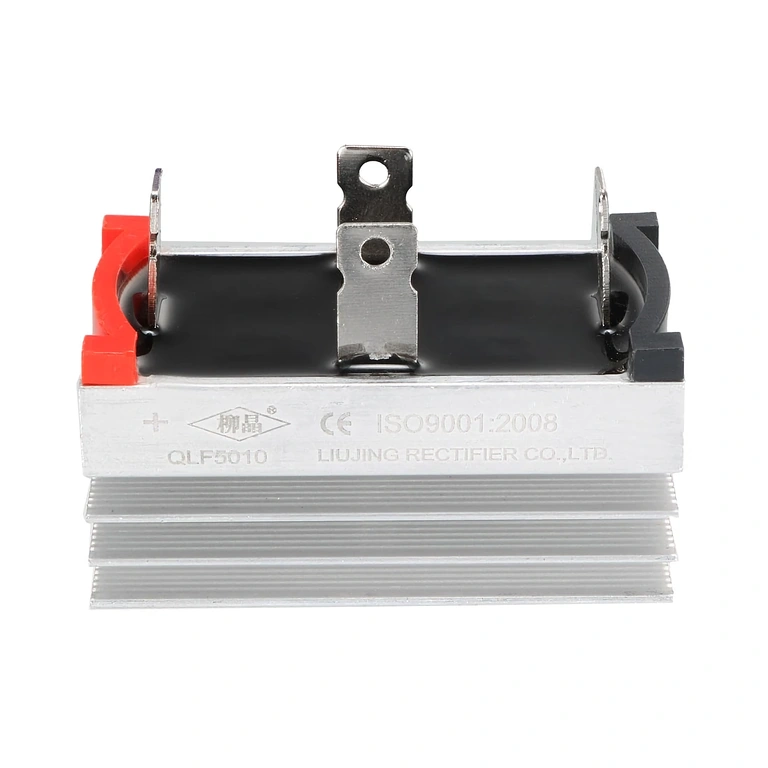 Vienfazė lygintuvo tiltelio schema su radiatoriumi, priekinis vaizdas