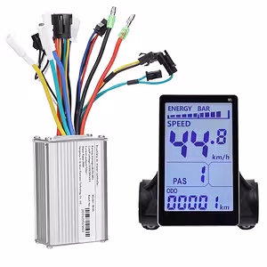 Pilnas valdiklio + M5 ekrano rinkinio vaizdas elektriniam dviračiui 500W–1000W