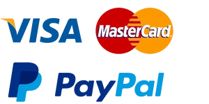 Saugūs apmokėjimo būdai: PayPal, Visa ir Mastercard